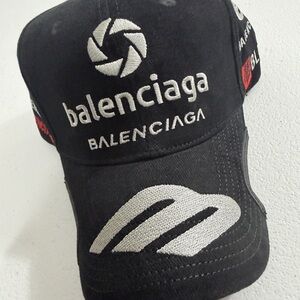 balenciaga racing sports cap black